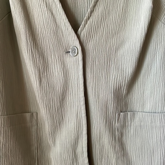 Vintage sage green ribbed button front duster cardigan with pockets - Picture 2 of 5